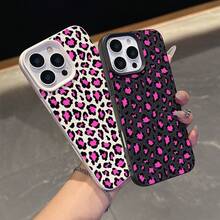 A Simple And Stylish Pink Phone Case With Leopard Print Pattern, Compatible  11,12,13,14,17,11 Pro Max,12 Pro Max,13 Pro Max,14 Pro Max,15 Pro Max,16 Pro Max/17 Pro Max/S22/S22PLUS/S23/S23PLUS/S24/S24PLUS/S25/S25PLUS/S25ULTRA Waiting For The Model. As A Gift For Family And Friends, It Is Very Suitable As A Fashionable Choice For Occasions Such As Birthdays, Spring Festival, Holidays, Valentine's Day, Etc. - Màu Hồng Tươi - Xem 7