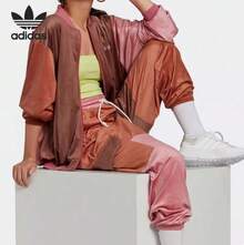 Adidas Jachetă retro Clover cu guler înalt, model patchwork, pentru femei