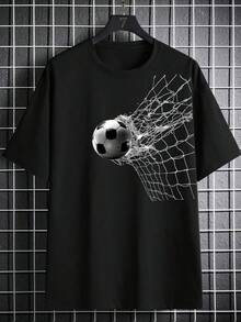 Stylish Boy's T-Shirt - Black - View 1