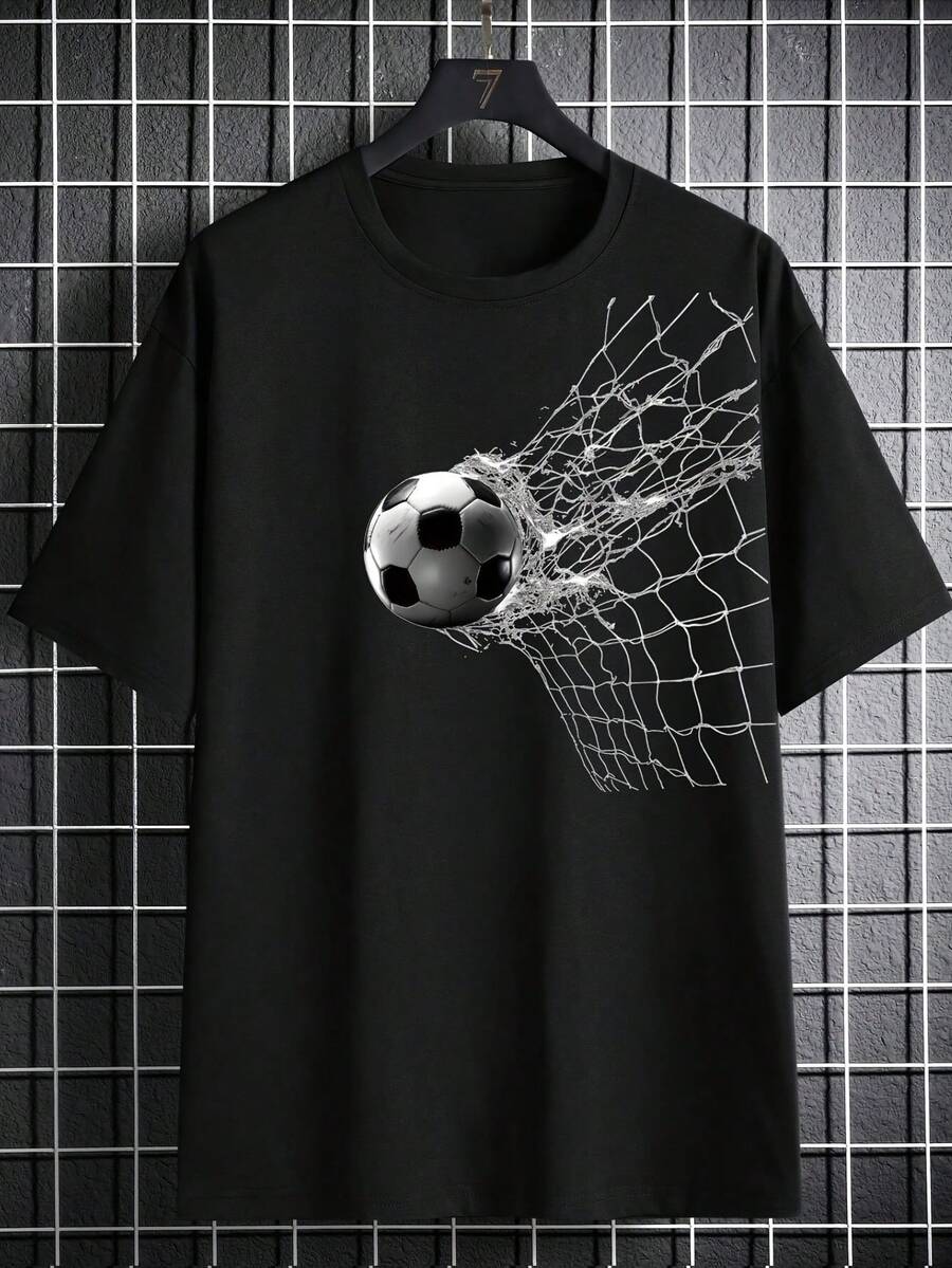 Stylish Boy's T-Shirt - Black - View 1