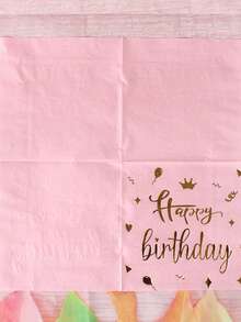 20 Peças Guardanapos de Papel Descartáveis de Luxo com Folha de Ouro Rosa, Dupla Camada, Adequados para Festa de Aniversário, Cerimônia de Formatura, Dia dos Namorados, Dia das Mães, Decoração de Mesa para Festa de Ano Novo - Multicolorido - Visão 5