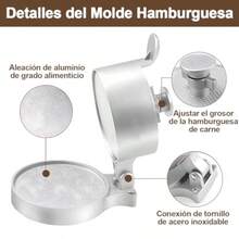 YQQ Molde Hamburguesa Prensa Hamburguesa Antiadherente Burger Press Máquina para Hacer Hamburguesa Prensa de Carne Ajustable Patty Maker para Carne Picada Barbacoa Parrilla con 100 Papel de Cera2179 - como en la foto - Ver 2
