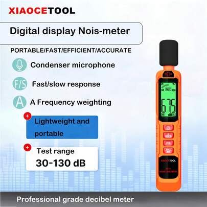 Digital Noise Meter Sound Level Meter Handheld Decibel Meter A-Weighted 30~130dB Audio Measurement Instrument Decibel Monitor