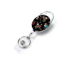 1个简约多功能椭圆形樱桃图案单面证件夹，个性化证件夹，趣味十足的医护工作证件夹，办公室职员、教师、护士、学生证件配件（花卉图案） - 彩色 - 查看 15