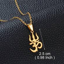 1 Stück Tamil "Om" Symbol Hindu Religiöser Anhänger Halskette, Edelstahl Spiritueller Schmuck für Frauen & Mädchen - Verschiedenfarbig - Übersicht 10