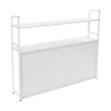Desktop Bookshelf For Computer Desk,2-Tier Multipurpose Iron Hutch Countertop Bookshelf,Iron Desktop Bookcase Desktop Shelf Bookcase For Office Supplies Organizer,Home Decor,45.3''W,White - 白色 - 查看 7