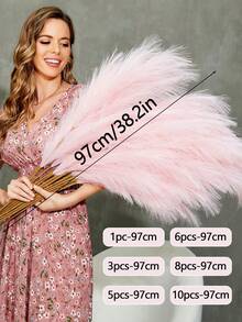 150株人造蒲苇草，蓬松仿真蒲苇草，蓬松草花艺装饰，营造波西米亚风情，适用于家居、婚礼装饰、户外婚礼等场合。 - 櫻花粉 - 查看 20