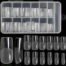 120Pcs Full Cover Square Fake Nails, 12 Sizes Square Nails Acrylic False Nails For Nail Extension, French Square Shaped False Nail Tips For Nail Salons And Nail Tips Art (Clear) - Trong sáng - Xem 3