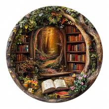 1PC Tree House Library Wooden Asymmetric Puzzle, Animal-Shaped 2D Jigsaw Toy For Kids And Adults. Educational Game, Great Gift For Party, Holiday, Christmas And Birthday. Unique Magical Desktop Decor & Creative Wooden Puzzle Present - Multicolor - View 2