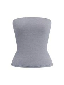 Sunny Girly Summer Women's Y2K Sexy Striped Tube Top, Suitable For Casual, Home, Street And Commute Wear - Navy Blue - View 3