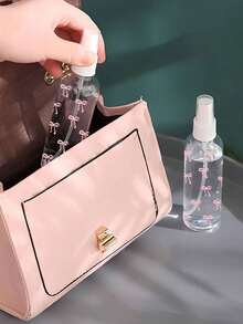 1pc Pink Bow Heart Pattern Spray Bottle - Reusable Portable Spray Bottle, Suitable For Essential Oils, Perfume And Skincare Liquids, Suitable For Hair Salons, Kitchens, Bathrooms, Gardens, Suitable For Travel And Business, Mother's Day Gift, Spring Decor, Travel Essentials (Pattern Randomly Cut) - Multicolor - View 5