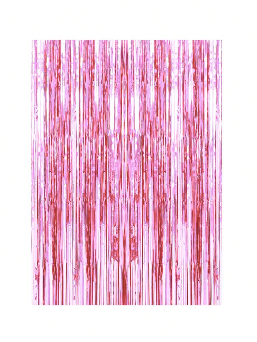 1/2/3/4/5 Pcs Light Pink Metallic Foil Fringe Backdrop Curtain, Birthday Party Decor, Graduation, Gender Reveal, Dance Party Fringe Background - Baby Pink - View 1