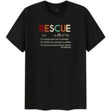 Genérico Camiseta Divertida para Amantes de los Animales con definición de Rescate - Negro - Ver 1