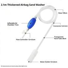 Aquarium Siphon Pump For Easy Water Changes & Efficient Gravel Cleaning - Durable Plastic, Ideal For Fish Tanks,Suitable For Amphibian Tanks And Fish Tank Water Changes - Multicolor - View 4