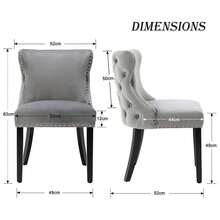 WAHSON OFFICE CHAIRS 2PCS Wahson Velvet Dining Chairs, Solid Wood Chair Chairs Chair For Restaurant - Grey - View 3