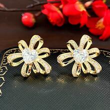 Forest Style  Flower Metal Bowknot Earrings French Retro High-End Earrings Exquisite Light Luxury Fashion Ear Jewelry - E6357 Silver Needle - Silver - View 25