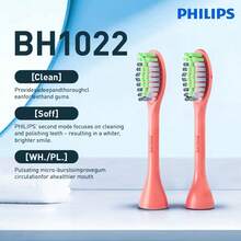 Philips Sonicare One, Replacement Toothbrush Heads , BH1022/11(2 Packs),Brush For 90 Days With One Battery,Good Vibrations,Compatible With HY1100 HY1200 - Coral Pink - View 1