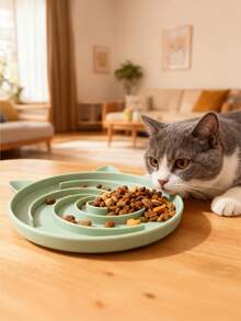 Silicone Slow Feeder Cat Bowl, Puzzle Feeder Cat, Interactive Toys, Slow Feeding Cat Bowl Suitable For All Dry And Wet Foods, Easy To Clean Silicone Bowls