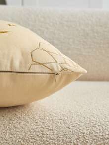 1个3D刺绣月亮图案抱枕套，适用于客厅、卧室、沙发等各种环境，四季皆宜