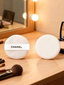 CHANEL White Original Loose Powder Puff. Powder Puff. Makeup Tools. Refill Pack. - White - View 4