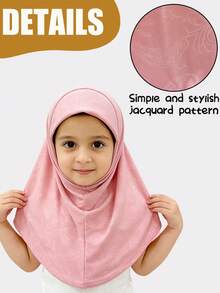 1pc Girls 2-6 Years Old Spring/Summer Cute Floral Jacquard Headband, Neck Scarf, Shawl, Turban, Stretchy Bandana, Soft Modal Headwrap - 1PC - View 3