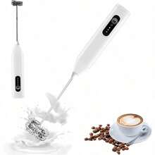 Batidora Eléctrica Portátil - Espumador de Leche Matcha/Cappuccino, USB-C 12cm - Blanco - Ver 4