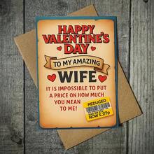 1张“情人节快乐”温馨情人节贺卡，创意便签设计，送给妻子的最佳礼物，高品质贺卡带信封（12x17厘米）/（4.72x6.7英寸） - 彩色 - 查看 7