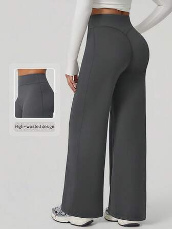 NcmRyu 1件装 女士高腰弹力提拉宽松喇叭裤运动紧身裤