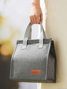 1pc Portable Insulated Lunch Bag, Thermal Lunch Box For Students, Outdoor Picnic, Hook And Loop Closure, Keeps Food Fresh And Flavorful, Waterproof And Convenient Design, Suitable For School And Office - Multicolor - View 1