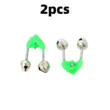 12pcs/Set: 6 Adjustable Aluminum Alloy Fishing Rod Holders & 6 Loud Dual Alarm Fishing Bite Bells, Outdoor Fishing Accessories - Yellow - View 11