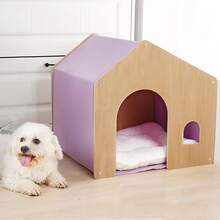 Pet House, Suitable For Cats, Dogs And Other Small Animals, Indoor And Outdoor Use, Wooden, Square, Natural Wood Color. - Rộng 52 * Sâu 47 * Cao 50 cm - Xem 6