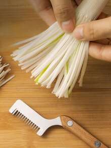 1个大号洋葱切片器 - 洋葱切割器 - 专业超薄洋葱片厨房工具 - 杏色 - 查看 2