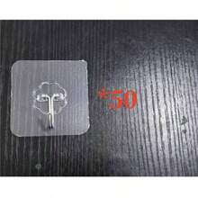 50/20/10/5Pcs Transparent Adhesive Hook, Multifunctional Hanging Storage Rack, For Home Room Wall Door Cabinet,Waterproof Wall Hooks For Keys, Bathroom, Shower, Outdoor, Kitchen, Door, Home Improvement, Utility ﻿