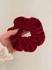 1 Stück Damen Samt Mode Haargummi, hochelastisches Haargummi für Pferdeschwanz & Dutt, gute Qualität, Haargummi Kopfzubehör Elastikband - Bordeaux - Übersicht 5