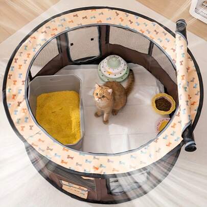 可折叠圆形宠物笼，便携式封闭式帐篷，适用于猫狗，适合用作繁殖箱，轻便透气保暖住所，有大、中、小三种尺寸可选，是孕妇的最佳礼物！