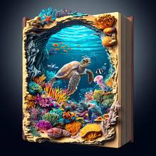 1件裝 Sunset In A Book/Deep Blue 木製不對稱拼圖，動物造型2D拼圖玩具，適合兒童與成人，益智遊戲，派對、假日、聖誕與生日禮物，獨特魔幻桌面裝飾創意木製拼圖禮品 - 彩色 - 查看 6