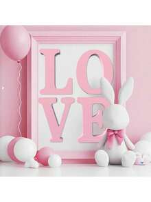 1pc 6-Inch Pink Letter, For Wedding Valentine's Day Wall Decor, Vertical Letter Decoration And Craft Home Party Supplies - Pink - View 3