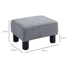HOMCOM Rectangular Footstool Upholstered In Linen, Load Capacity Up To 150 Kg, For Living Room, Hallway, Grey - Grey - View 9