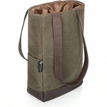 LEGACY - Bolsa Enfriadora de Vino de Lona Encerada Envejecida para 2 Botellas - Caqui - Ver 4