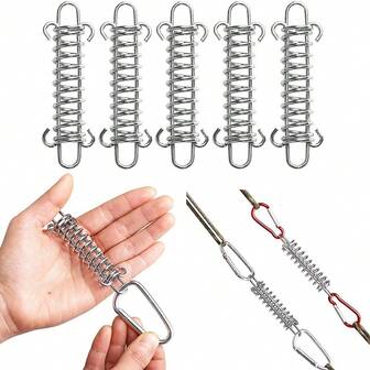 1 Stück Outdoor Camping Federspannclip, Zelt Sturm Federseil Clip, Outdoor Camping Hochfester Stahlseil Clip, Sonnendach Befestigungsfeder Clip, Outdoor Camping Zelt Sturm Federseil Clip, Elastischer Befestigungsclip, Großer Camping Plane Zelt Windpuffer Clip