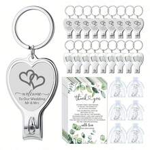 60/30 pcs Ensemble de cadeaux de mariage, comprenant 20 pcs Porte-clés multifonctions, 20 pcs Cartes de remerciement, 20 pcs Sacs cadeaux, Mariage, Enterrement de vie de garçon, Cadeaux d'anniversaire