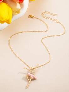 1pc Elegant & Cute Ballet Girl Pendant Necklace For Women - Multicolor 1 - View 4