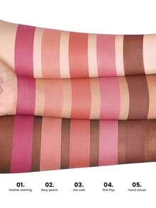Pudaier Lip Gloss Matte - Tahan Lama, Tidak Luntur, Hasil Akhir Halus, Warna Cerah & Bersemangat - 02. Persik merah muda - View 6