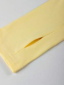 FQLWL 女士休闲街头风运动套装，印花拉链连帽衫和长裤套装，长袖两件套 - 黃色 - 查看 3