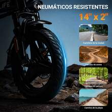 Bicicleta Electrica Adultos, E-Bike Plegable de Montaña con Motor de 500W, 3 Amortiguadores, Batería de Litio con Cobre Puro 48V/15Ah, 38KM/H, Rango de 45-55 km, Frenos de Disco Delanteros y Traseros - Naranja - Ver 4