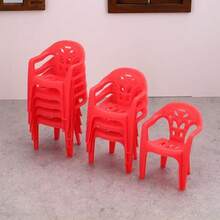 1/5/10pcs Mini Plastic Doll House Backrest Chairs, Miniature Realistic Chair Models, Random Color Combination - Multicolor - View 2