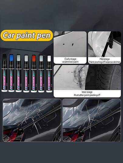 HGKJ Repreparationspenna för bil, röd repreparationspenna + verktyg för borttagning av repor, universal för djupa och grunda repor, bildelar, ingen polering, repreparationsverktyg, reparera billacken enkelt och snabbt, premium djup repreparation, repreparationspensel för bil, bilreparationsverktyg, för bil/motorcykel/motorcykel, repreparationspenna för billack, repreparation, reparation av billack, renoveringspenna