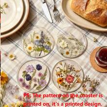 1/2/4个装2D亚克力扁平杯垫，彩色野花图案，适用于婚礼、生日、日常使用、圣诞节、桌面装饰、餐厅、酒吧和家居装饰。它们也是很棒的礼物。 - 彩色 - 查看 5