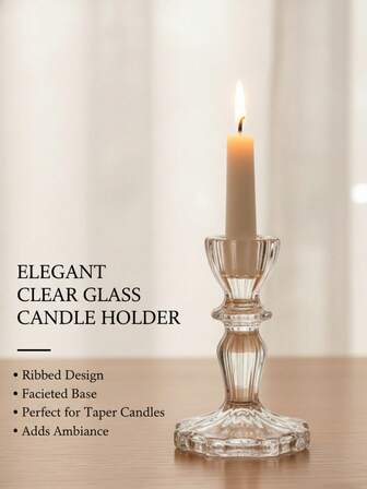 3个/1个优雅透明烛台/烛台架，房间装饰/家居装饰/桌面装饰，天然水晶设计，适用于家具装饰、家居桌面装饰、婚礼中心装饰、办公室装饰、户外花园装饰、房间装饰、家庭聚会、餐桌装饰、婚礼、活动、送给闺蜜的礼物/圣诞节/感恩节/万圣节