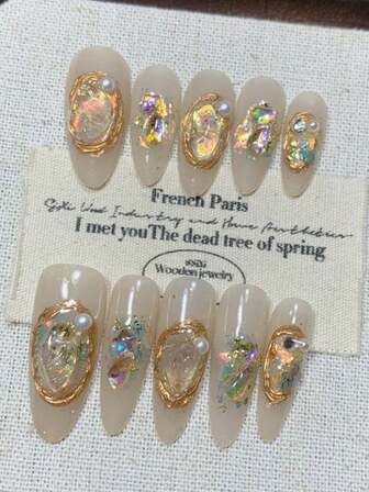 Meerjungfrau Prinzessin Schmuckkasten - handgefertigte luxuriöse Pailletten Nail Art Dekorationen, hochwertige neue Strass elegante sanfte Aufkleber